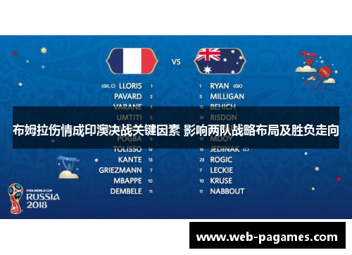 布姆拉伤情成印澳决战关键因素 影响两队战略布局及胜负走向