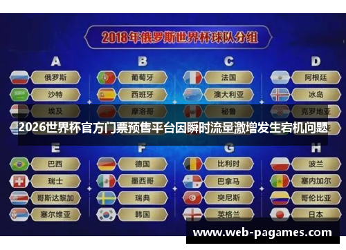 2026世界杯官方门票预售平台因瞬时流量激增发生宕机问题